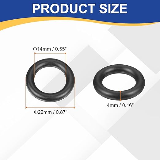HARFINGTON 20pcs Nitrile Rubber O-Rings 22mm OD 14mm ID 4mm Width Metric Buna-N NBR Sealing Gasket Plumbing Sealing Repair O Rings for Car Auto Vehicle Repair Faucet Air Gas