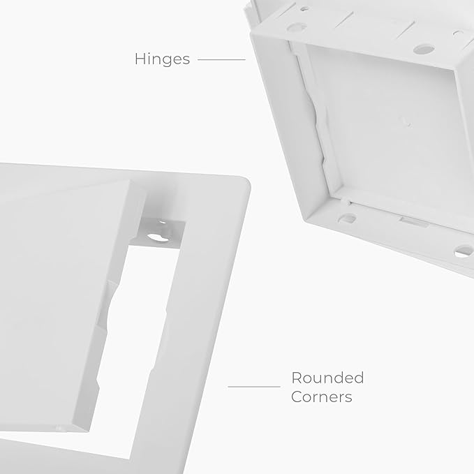 4x4 Inch White Access Panel – ABS Plastic Rectangular Wall & Ceiling Access Door for Plumbing Electrical HVAC – Easy Install Indoor Panel for Drywall Home Improvement and Maintenance