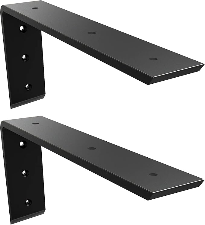 Countertop Support Brackets 10 Inch Heavy Duty 0.4 Inch Thick Countertop Hidden Bracket 10"x6"x2.5" L Bracket Metal Corbels for Quartz/Granite/Wood/Concrete/ Laminate Countertops (2pack)