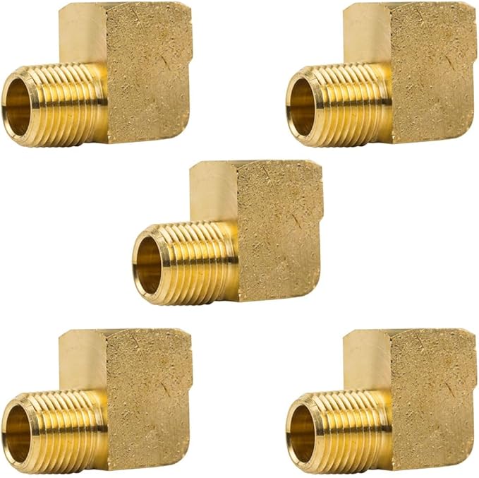 Street Elbow 90 Degree 1/2" Male NPT x 1/2" Female NPT Pipe Connector 5-Pack