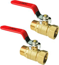 HQMPC Garden Brass Shut Off Valve Ball Valves 3/4" GHT Hose Shut Off valve Hose Valves Big Fllow 2Pcs Long Handle