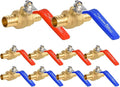 10 Pack 3/4 Inch Heavy Duty Pex Ball Valve Brass Barb Crimp PEX 1/4- Turn Full Port Shut Off Ball Valve For PEX-b Connection Hot and Cold Water,Cetified by NSF/ANSI 61, ASTM F1807