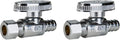 SUNGATOR 2-Pack Straight Stop Valve, 1/2" PEX x 3/8" OD Compression, Quarter Turn Chrome Plated, 1/2 inch Pex Shut Off Valves for Faucet and Toilet, UPC Certified