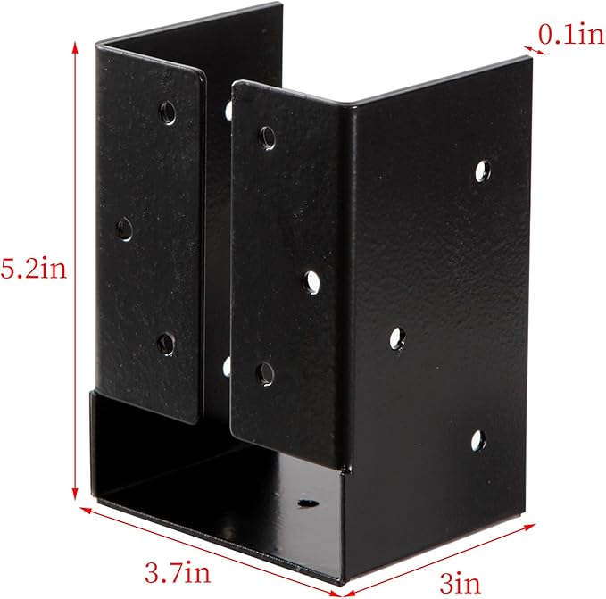Concealed Joist Hangers, (10-30PCS), 2"x6", 4"x6", 4"x8" with Screws, Outdoor Trim Concealed Flanges, for Beam,Swing, Handrail,Fence (4, 4"x6")