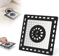 Hibbent Upgraded Shower Drain Hair Catcher, Shower Drain Cover for Bathroom Floor 4" Drain, Anti-Clogging Bathtub Drain Strainer, Stainless Steel Kitchen Sink Drain Strainer with Handle, Black