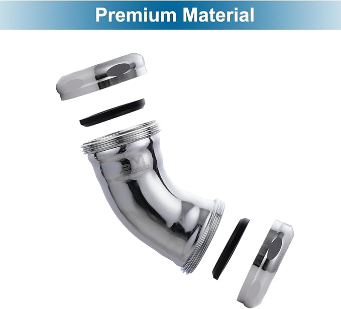 ZM Heavy-Duty 45-Degree Elbow with Slip-Joint Connection, Chrome