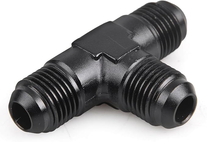 6AN Male Flare Tee Fitting Adapter T Fuel Hose Union Aluminum 2Pcs
