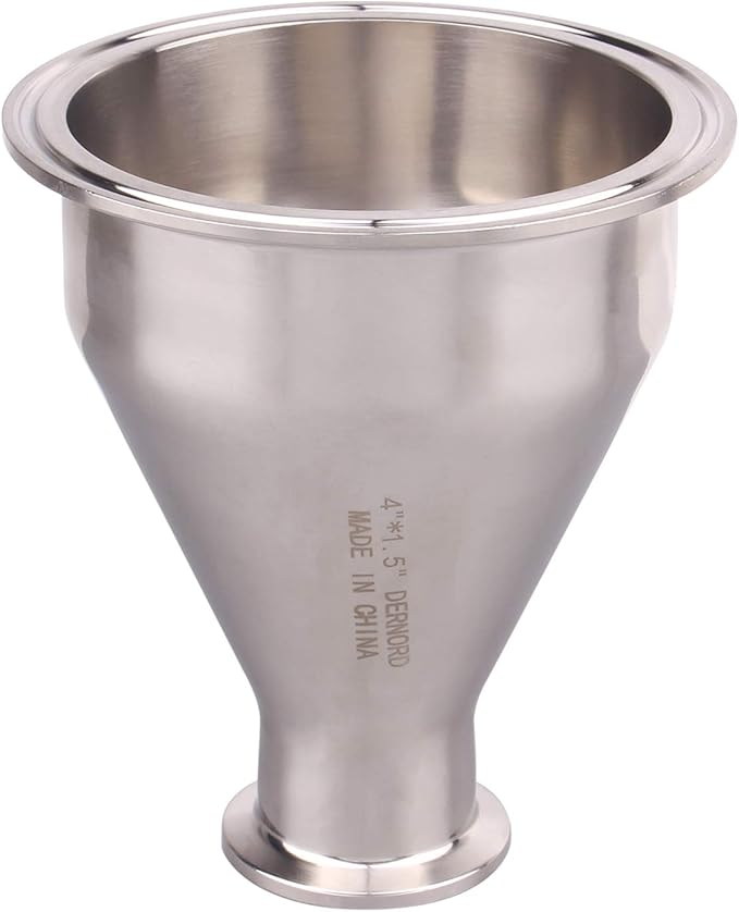 DERNORD Sanitary Fitting Reducer Fitting SUS304 Tri Clamp Ferrule Style 4" Tube OD to 1-1/2" Tube OD