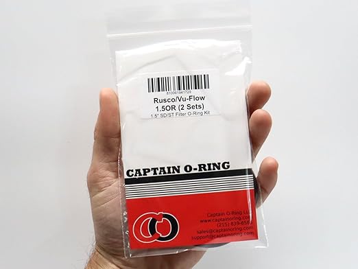 Captain O-Ring – Replacement O-Rings for Rusco/Vu-Flow Spin-Down, Sediment Trap Filters (2 Sets) [Select Size .75OR, 1OR, 1.5OR, or 2OR] (1.5" Filter (1.5OR) - 2 Sets)
