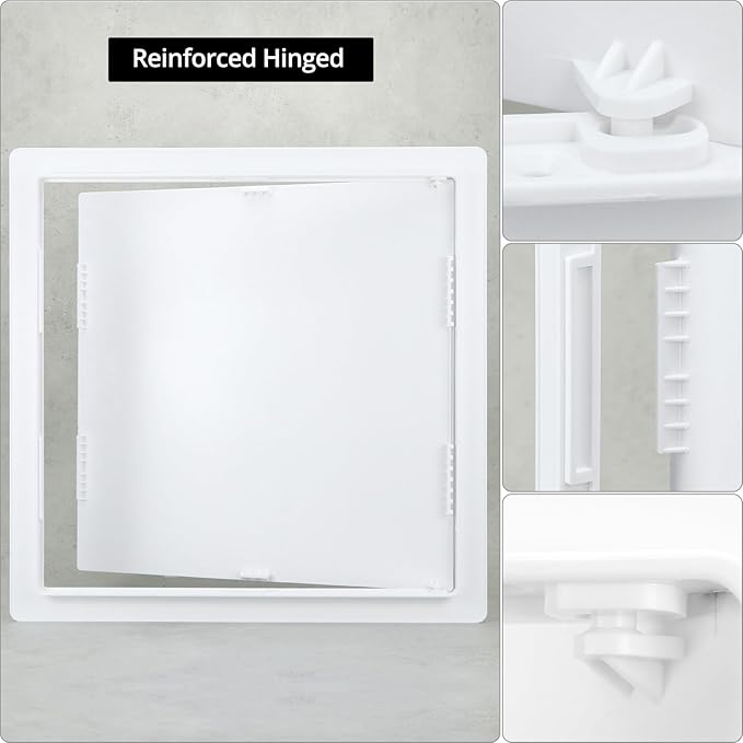 QWORK Access Panel for Drywall - 18x18 Inch Plastic Access Door, Removable Wall Access Panel Compatible with Plumbing & HVAC Systems