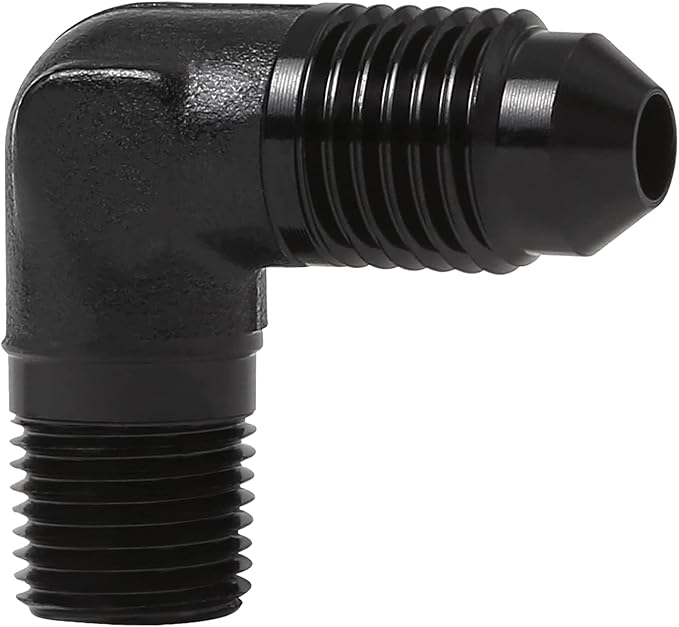 EVIL ENERGY 4AN to 1/8" NPT Male 90 Degree Fitting Adapter Aluminum