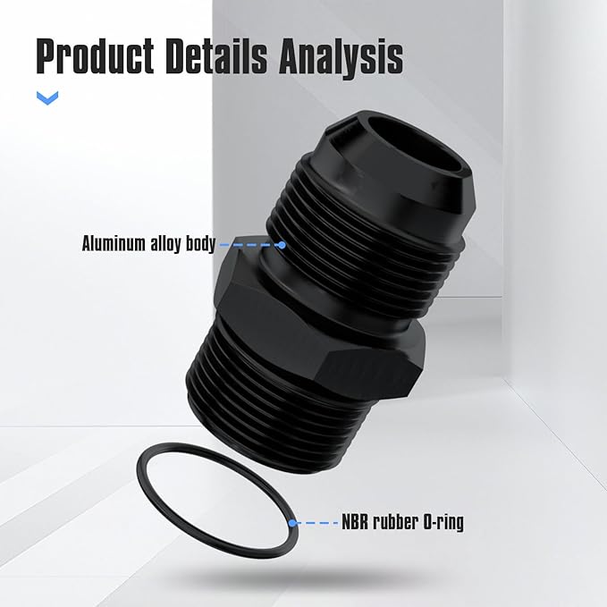8AN Flare to AN8 ORB Male O-Ring Fitting Adapter (2PCS)