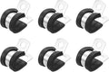 uxcell 1/2"(12mm) Cable Clamp, 304 Stainless Steel Rubber Cushioned Insulated R Shape Metal Clamp Tube Holder for Pipe Hose Wire Cord Installation 6Pcs