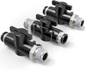 TAILONZ PNEUMATIC 1/4 Inch Tube OD x 1/8 Inch NPT Thread Ball Valve Air Flow Control Valve Push to Connect Fitting BVC-1/4-N1（Pack of 1）