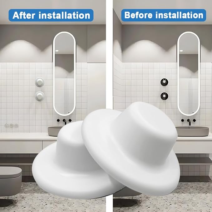 3"Pipe Wall Hole Covers,Water Pipe Cover Escutcheon Caps Plumbing Caps,Self-Adhesive Plugs Round Shower Pipe Caps for Concealing Wall Bathroom Faucet Toilet Air Conditioner Holes Decoration,White