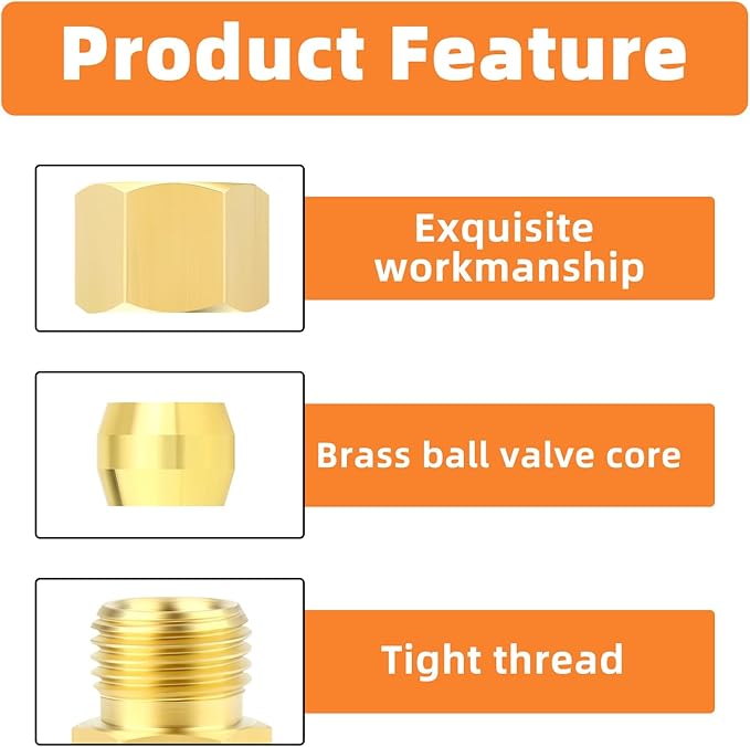 GASHER 10PCS Brass Compression Union Tube Pipe Fitting Connector, 1/4" Tube OD x 1/8" NPT Female Connector