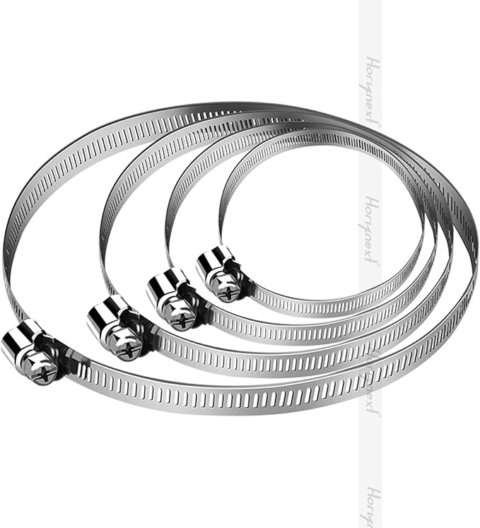 3 inch stainless steel hose clamp, adjustable metal worm gear assortment kit for water pipe (5 pcs)