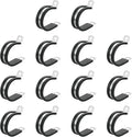 uxcell 1-3/8"(34mm) Cable Clamp, 304 Stainless Steel Rubber Cushioned Insulated Clamp R Shape Metal Clamp Tube Holder for Pipe Hose Wire Cord Installation 14Pcs