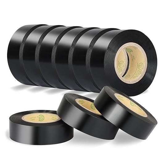 Electrical Tape Black, UL Approved, 9 Pack 0.7in X 33ft, Industrial Grade Vinyl Electrical Insulating Tape, Electric Tape for Improvement Electrical Equipment