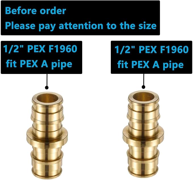 (10 Pack) Lidertik PEX-A Fittings 1/2 Inch Expansion Straight Coupling LI-EPXC1212(10 Pieces)