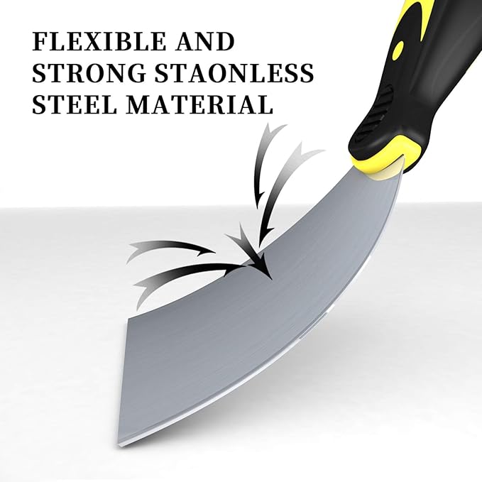 DEKEones Putty Knife Scrapers, Spackle Knife, Metal Scraper Tool for Drywall Finishing, Plaster Scraping, Decals, and Wallpaper(4 Inch)