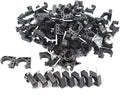 Tenke 100 PCS Black 1/2 inch Half Clamp J-Hook J Clamp with Nail for PEX Pipe Tubing Support (100pcs 1/2")