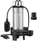 Aquastrong 1HP Sewage Sump Pump, Stainless Steel, 115V Automatic Float Switch, Cast Iron Impeller, Submersible Effluent/Sewage Pump for Sump Basin, Basement, 2'' NPT Discharge with 5283GPH