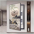 Fuse Box Cover Cabinet, Breaker Box Cover, Decorative Painting of Electricity Meter with Clock, Wall Mounted Hide Electrical Panel Cover Decorative,H,45x90cm
