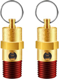 2 Pieces 1/4'' Male 200 PSI NPT Air Compressor Pressure Relief Valve Brass Safety Valve Air Compressor Check Valve