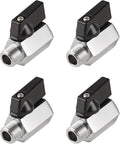 1/4" Mini Ball Valve NPT Female x Male Shut-Off Valve, 2-Way Full Port Shut Off Valve, Manual On/Off Control,for Water Air Oil Gas, Industrial & Household Plumbing Applications-4pcs