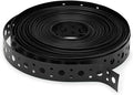 Black 1 Inch x 33FT Metal Strapping with Holes 0.03" Thick Galvanized Metal Pipe Hanger Strap for Plumbing, HVAC and Duct Support