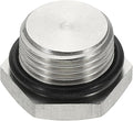MECCANIXITY NPT Pipe Plug Fitting, 304 Stainless Steel NPT3/8 Male Outer Hex Thread for Plumbing Fixed with Sealing Rubber Ring
