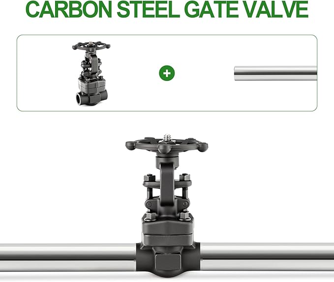 TAISHER 1PCS Forging of Carbon Steel Weld Gate Valve, 1" OD Rotary Sluice Valve With Wheel Handle, For Water, Oil, Gas