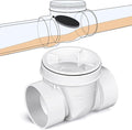 Tondiamo 6 Inch Backwater Valve Drain Backflow Preventer Valve Prevent Sewage and Rainwater from Flowing Back(White PVC)