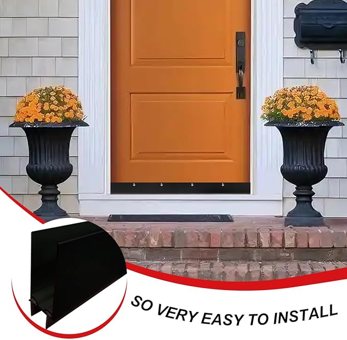 1" x 36" White Aluminum Storm Door Sweep Replacement Weatherproof Bottom Seal for Security Doors (2, White)