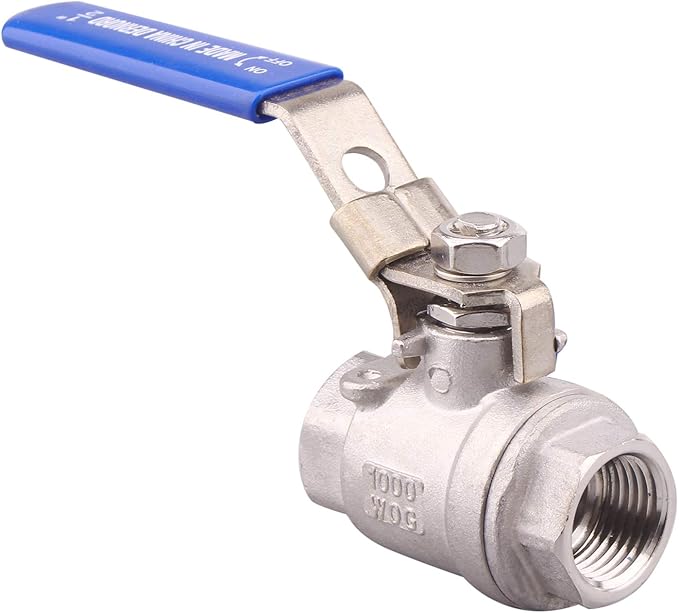 DERNORD Stainless Steel 304 Ball Valve, Full Port Heavy Duty for WOG with Locking Device (1/2" NPT)