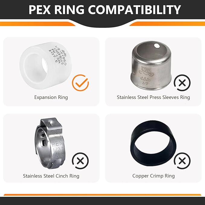 HeSun 40-Pack PEX-A FNPT Adapter Fitting, 1/2" NPT Female x 1/2" PEX-A Expansion Adapter, ASTM F1960