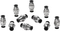 Bulkhead Union Push to Connect Tube Fitting 4mm Tube OD Double Threaded (10 Packs)