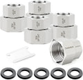 TAISHER 5PCS 304 Stainless Steel Garden Hose Adapter, 3/4" GHT Female x 3/8" NPT Female Garden Hose Connector with Washers