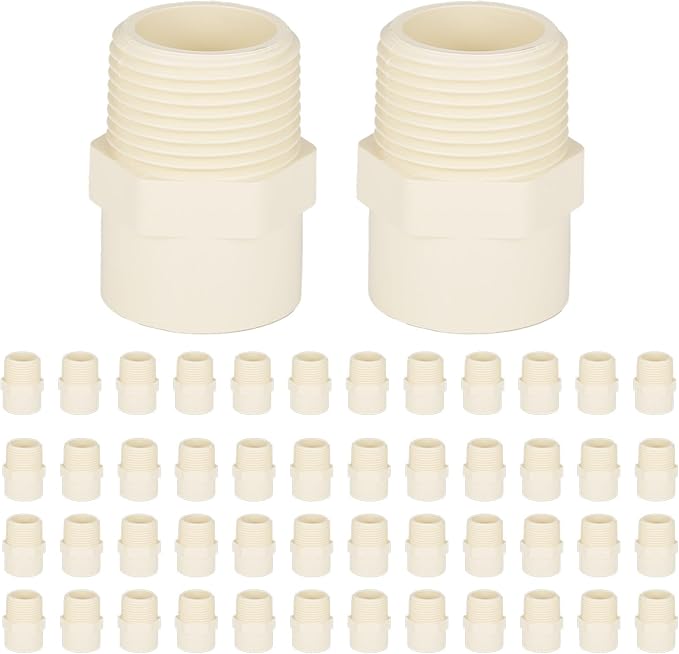 (50 Pack) EFIELD CPVC CTS Male Adapter Fittings, 1" Slip X 1" Male Thread,(CPVC035-5-50PCS)