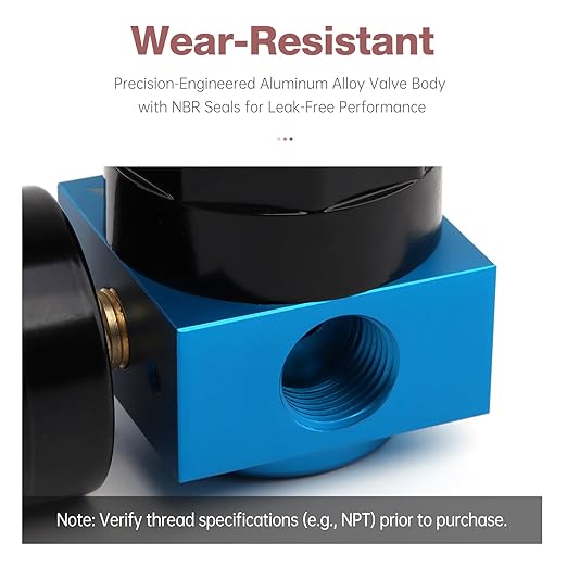 SNS Air Pressure Regulator Female Thread 1/2 NPT 0-500 PSI Adjustable, Bracket, with Gauge QTYH-N15
