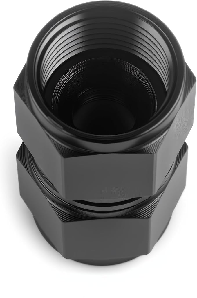 8AN Female to 8AN Female Straight Swivel Coupler Fitting Adapter 3/4-16UNF Thread Aluminium Anodized Black 4PCS