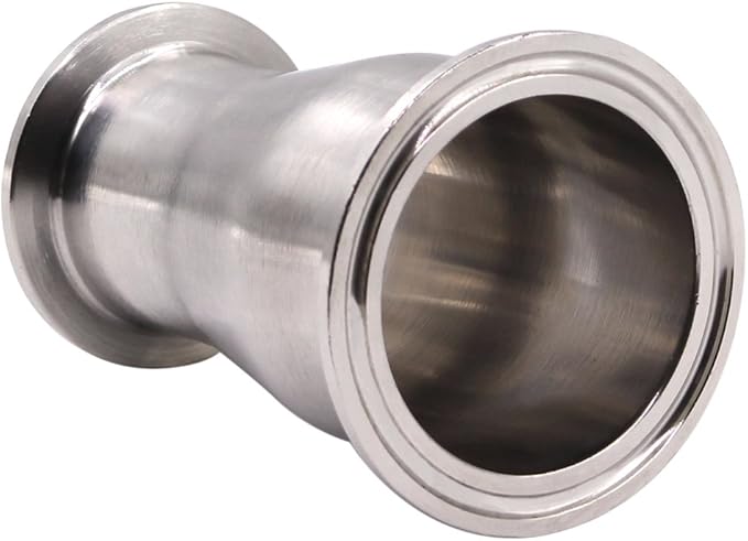 DERNORD Sanitary Fitting Reducer Fitting SUS304 Tri Clamp Ferrule Style 2" Tube OD to 1-1/2" Tube OD
