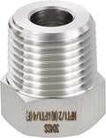 METALLIXITY 1PCS 1/2" Male NPT x 1/4" FeMale NPT Thread 304 Stainless Steel Hex Bushing Extension Tube Adapters Convert for Water Tub Spout/Shower