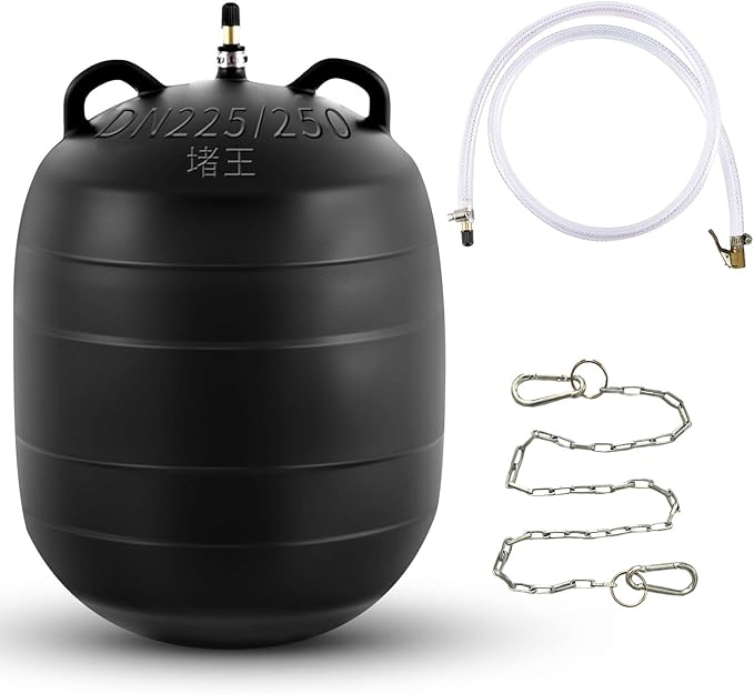 Test-Ball Pipeline Plugging Air Bag,Sewer Test Plug，Water Shut Off Airbag, Rubber Plumbing Balloon，Inflatable Pipe Test Plug，Used for Drainage Pipe, Sewage Pipe Temporary Water Blocking (10 Inchs)