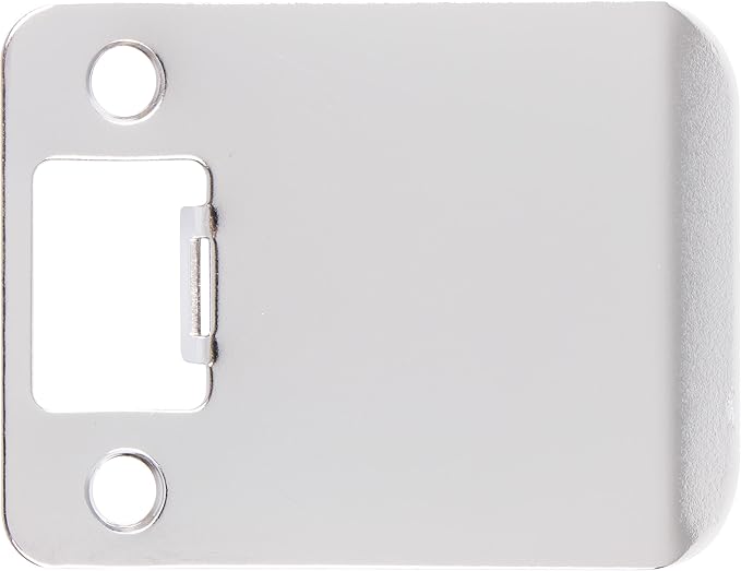 Round Corner Extended Lip Strike Plate, 2-1/4" x 2-1/2", (3" Overall Length), Polished Chrome by Stone Harbor Hardware