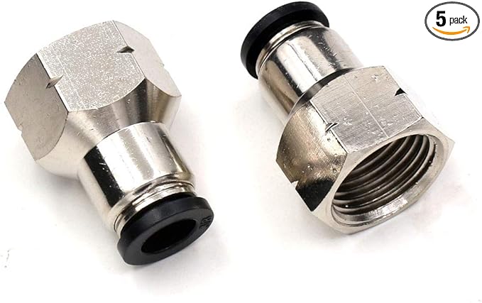 CEKER 3/8" Od x 1/2" NPT Female Thread Push to Connect Air Fittings, 5 Packs