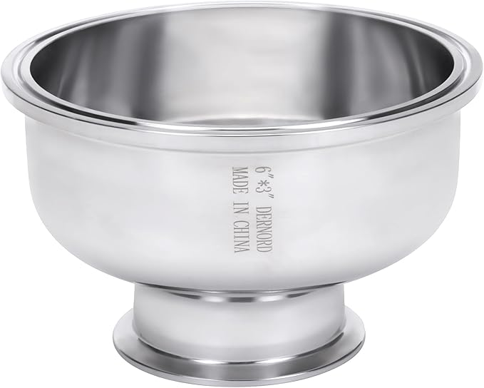 DERNORD Tri Clamp Bowl Reducer Sanitary Fitting Stainless Steel 304 (Tri Clamp Size: 6 inch x 3 inch)