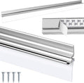 30" Chrome Framed Shower Door Replacement Drip Rail with Vinyl Sweep Door Water Deflector, Applied Mounting Tape and Screws (30Inch)