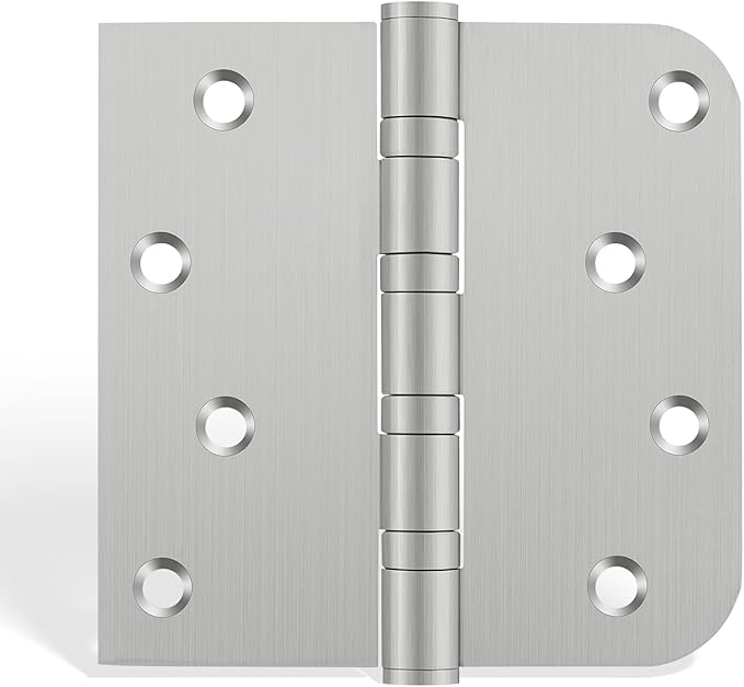 Door Hinges Brushed Nickle 6 Pack 4 x 4 Inches Ball Bearing Door Hinge Heavy Duty Stainless Steel Hinges for Interior & Exterior Doors Square & Round Corners
